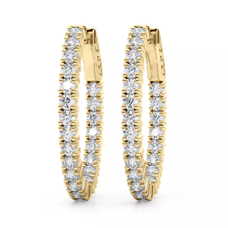 14K Yellow Gold Classic Eternal Lab Diamond Hoop Earrings (2 1/5 ct. tw.)
